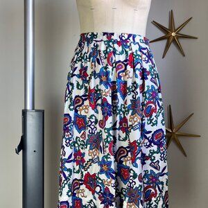 1980s Epitome Paisley Print Rayon Printed Skirt